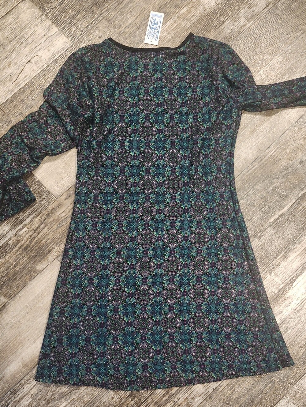 Mexicali Blues Jenna Dress Green Large Boho Casual Tunic Dress Geometric Print - Picture 3 of 8